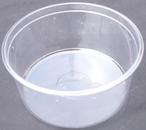 Nuconic 48 ounce 6.75" clear deli cup (pre-punched)