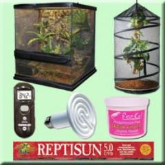 We have cages, lights, and everything else you need for your pets habitat.